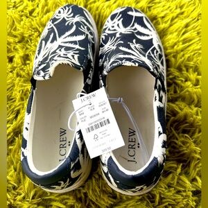 J CREW BNWT SLIDE TENNIS SHOES.  GORGEOUS PRINT